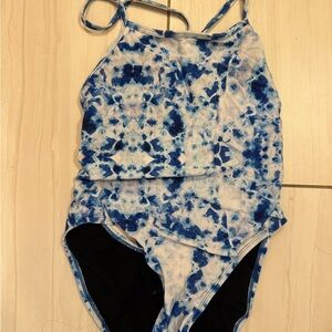 Jolyn Blue and White Tie-Dye Swimsuit